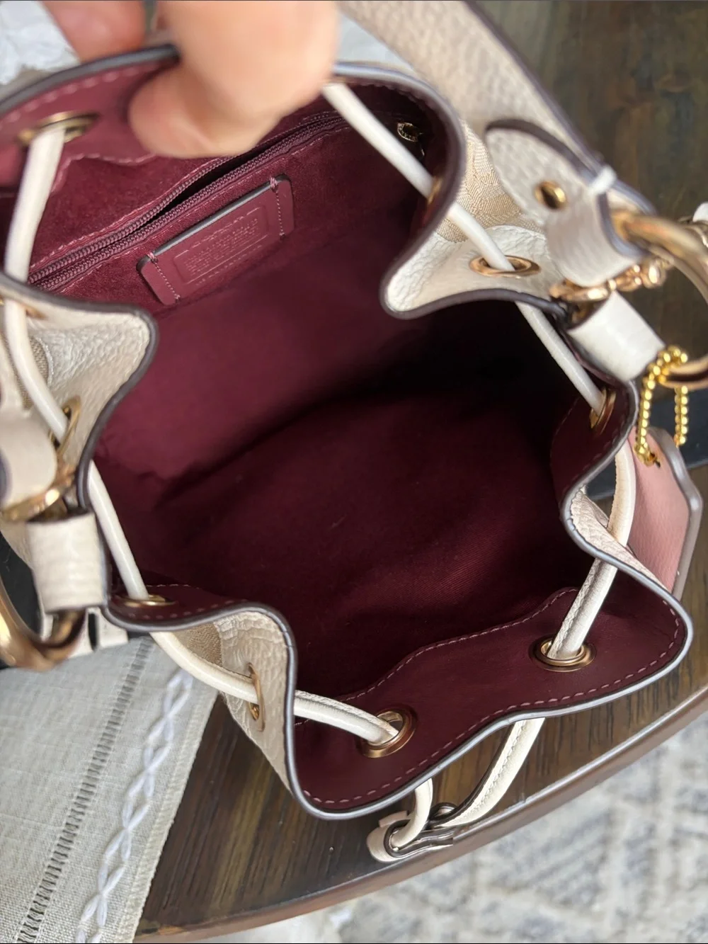 Coach Dempsey Drawstring Bucket Bag - Picture 8 of 13